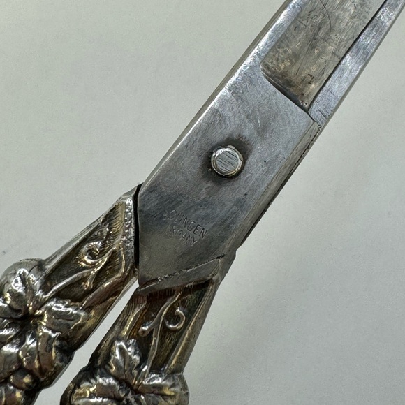 Vintage Solingen Germany Silverplate Sewing Embroidery Scissors Eisenburg-Lozano - Picture 2 of 12